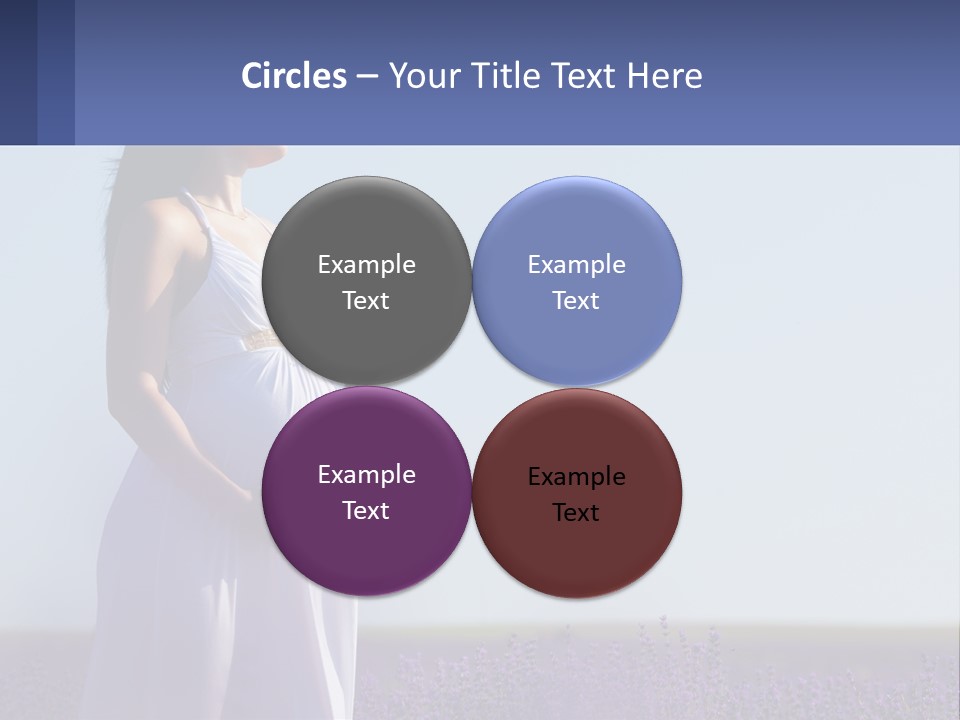 Pregnant Girl In A Flower Field PowerPoint Template