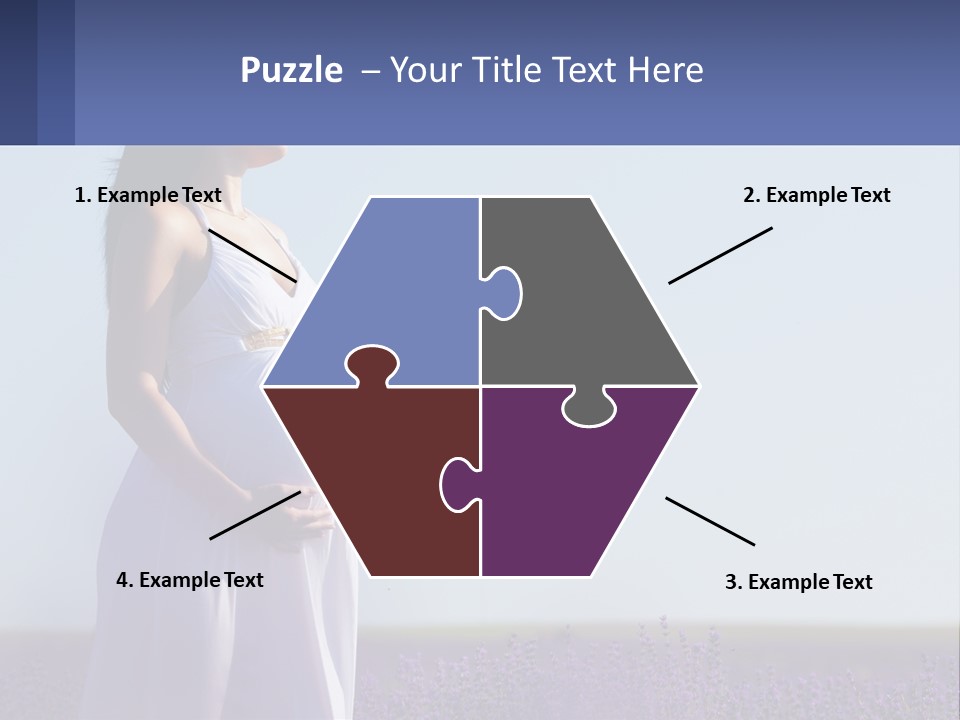 Pregnant Girl In A Flower Field PowerPoint Template