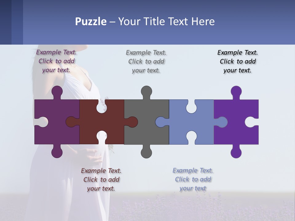 Pregnant Girl In A Flower Field PowerPoint Template