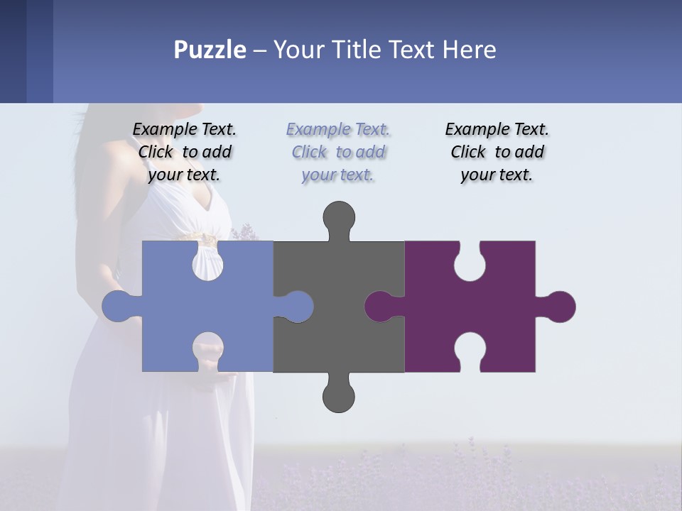 Pregnant Girl In A Flower Field PowerPoint Template