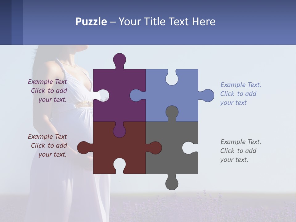 Pregnant Girl In A Flower Field PowerPoint Template