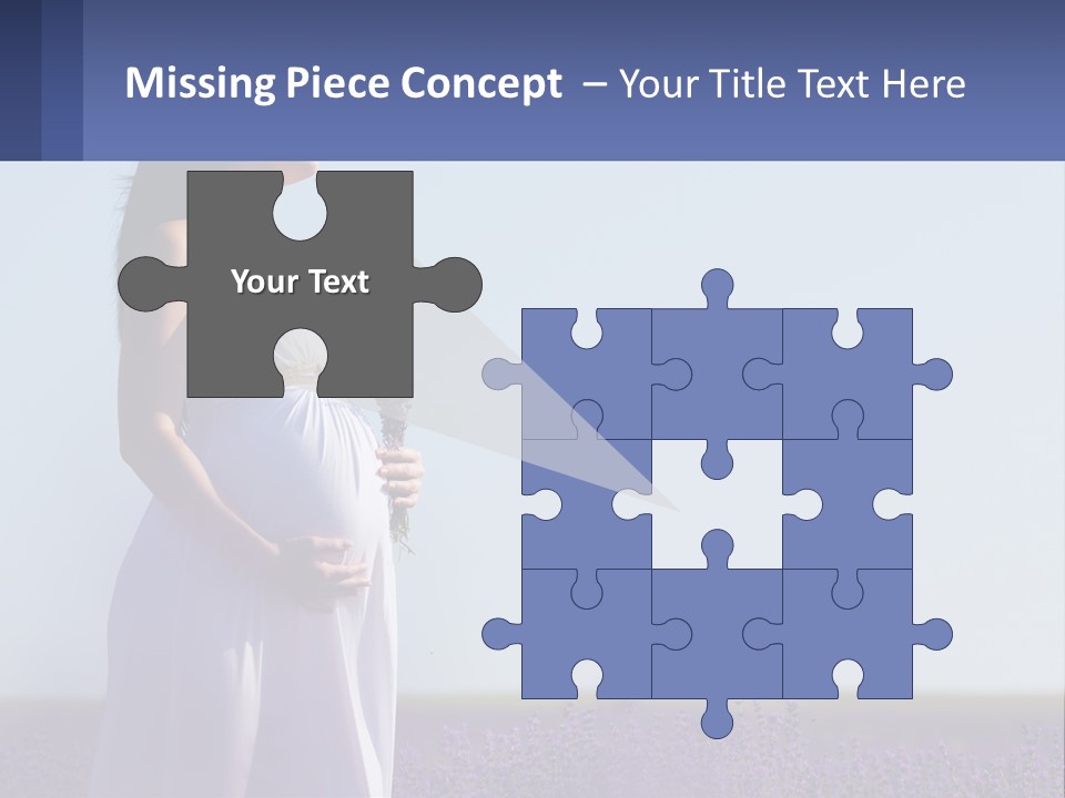 Pregnant Girl In A Flower Field PowerPoint Template