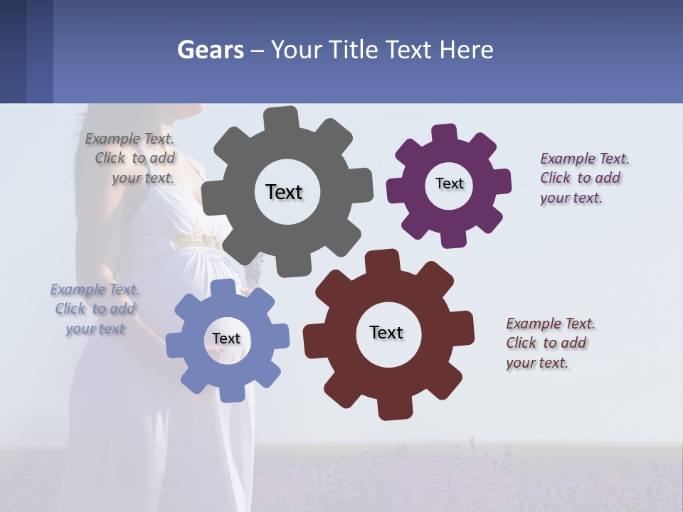 Pregnant Girl In A Flower Field PowerPoint Template