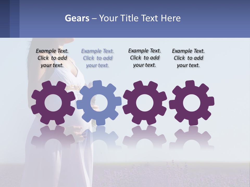 Pregnant Girl In A Flower Field PowerPoint Template