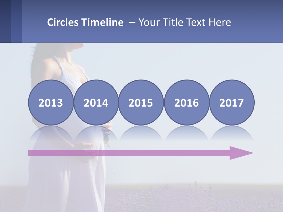 Pregnant Girl In A Flower Field PowerPoint Template