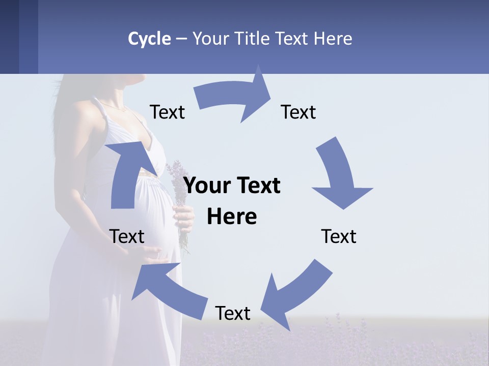 Pregnant Girl In A Flower Field PowerPoint Template