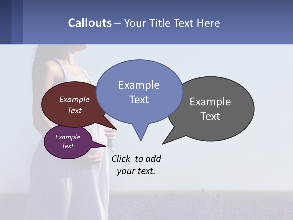 Pregnant Girl In A Flower Field PowerPoint Template