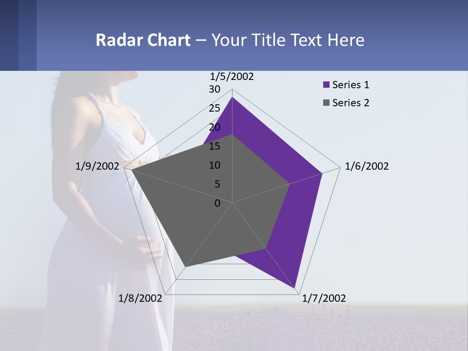 Pregnant Girl In A Flower Field PowerPoint Template