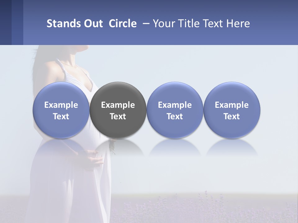 Pregnant Girl In A Flower Field PowerPoint Template