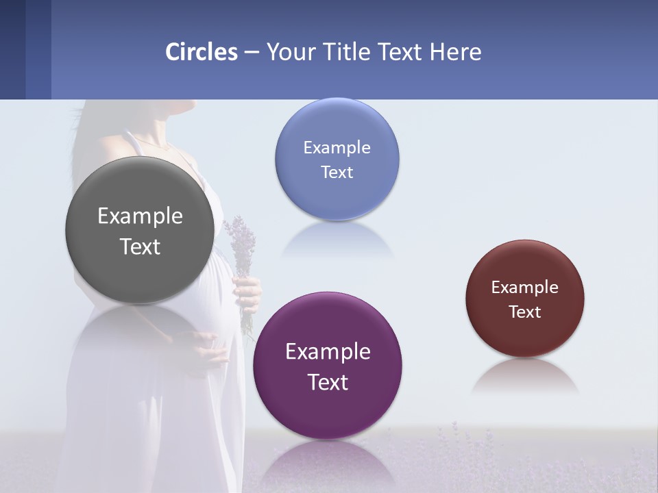 Pregnant Girl In A Flower Field PowerPoint Template