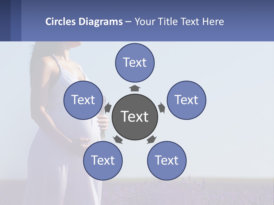 Pregnant Girl In A Flower Field PowerPoint Template