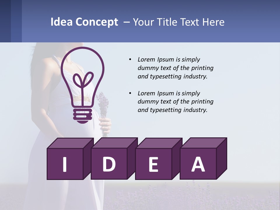 Pregnant Girl In A Flower Field PowerPoint Template