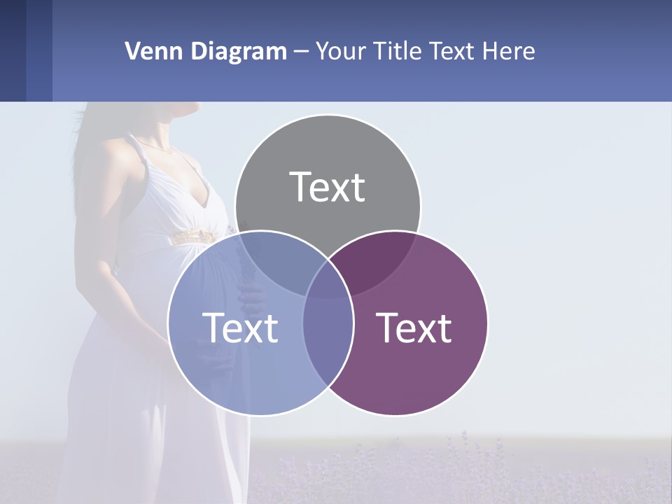 Pregnant Girl In A Flower Field PowerPoint Template