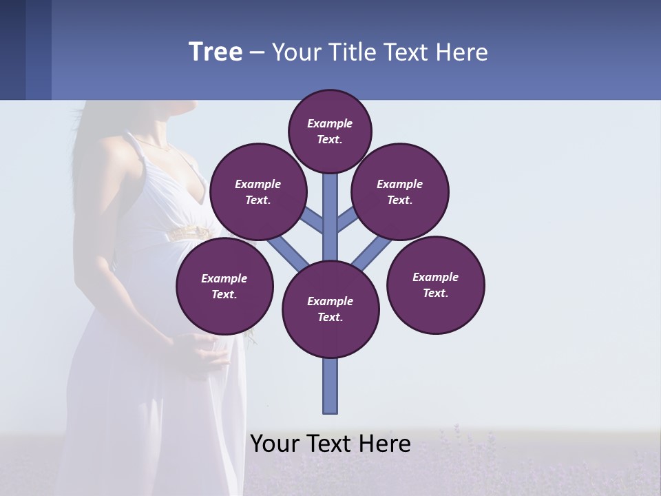 Pregnant Girl In A Flower Field PowerPoint Template