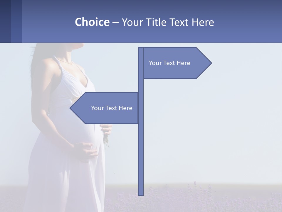 Pregnant Girl In A Flower Field PowerPoint Template