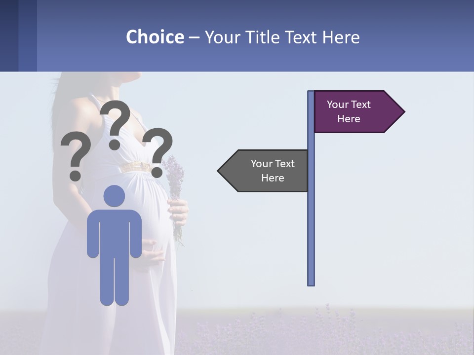 Pregnant Girl In A Flower Field PowerPoint Template