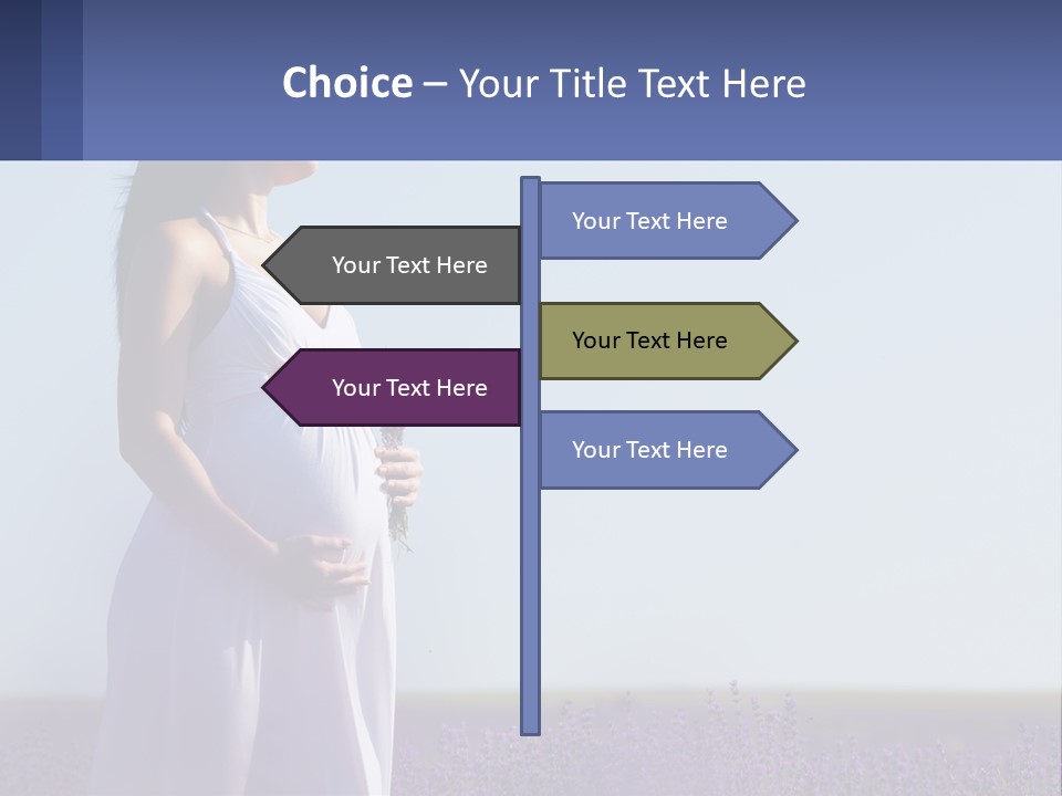 Pregnant Girl In A Flower Field PowerPoint Template