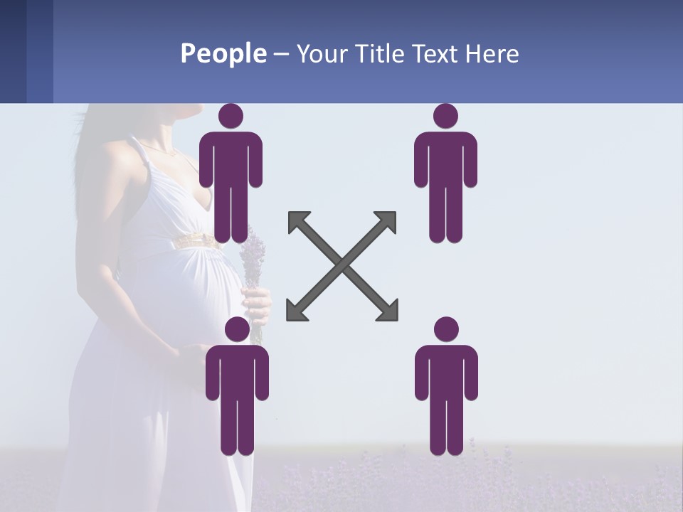 Pregnant Girl In A Flower Field PowerPoint Template