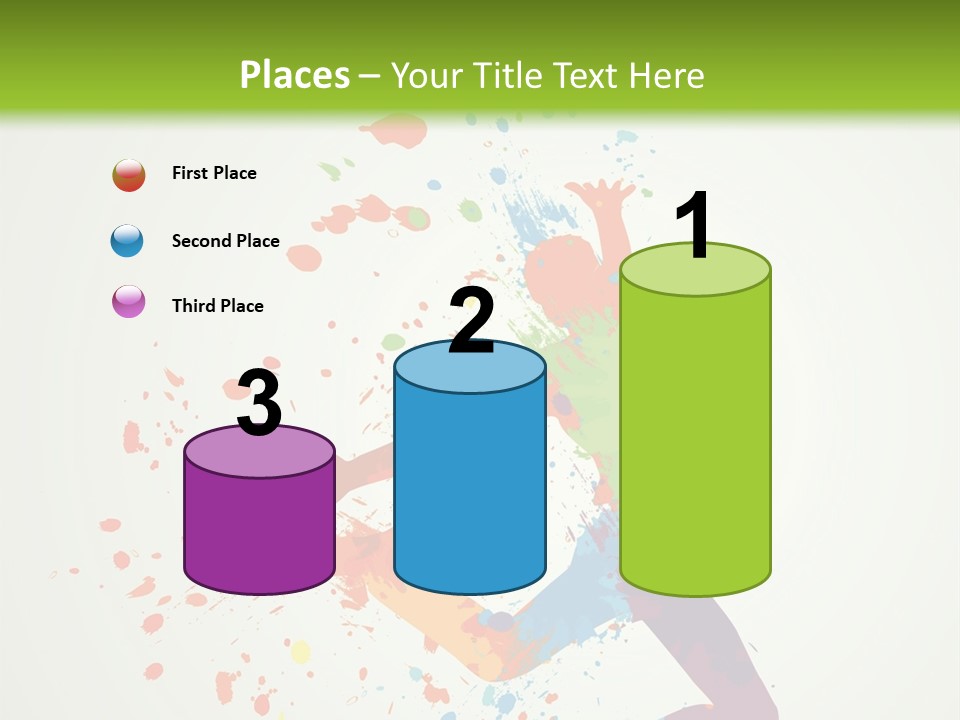 Dancing Boy With Colorful Spots And Splashes PowerPoint Template