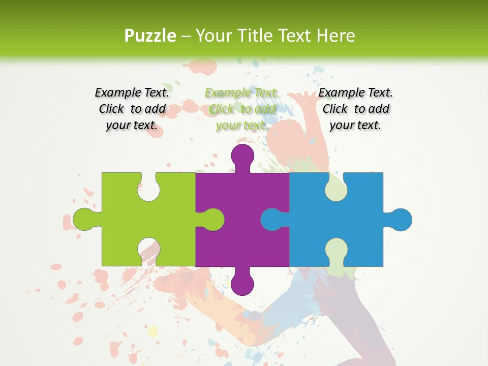 Dancing Boy With Colorful Spots And Splashes PowerPoint Template