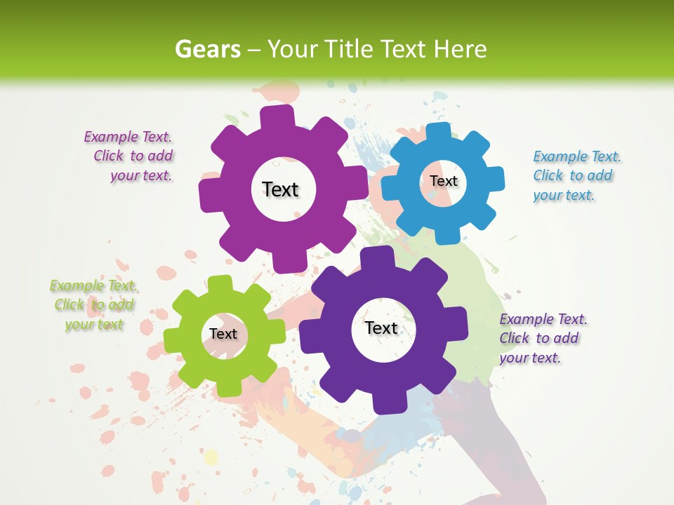 Dancing Boy With Colorful Spots And Splashes PowerPoint Template