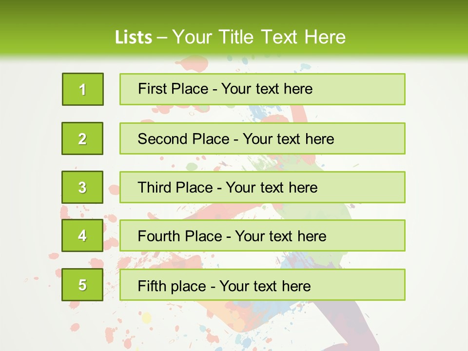 Dancing Boy With Colorful Spots And Splashes PowerPoint Template