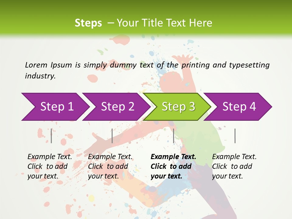 Dancing Boy With Colorful Spots And Splashes PowerPoint Template