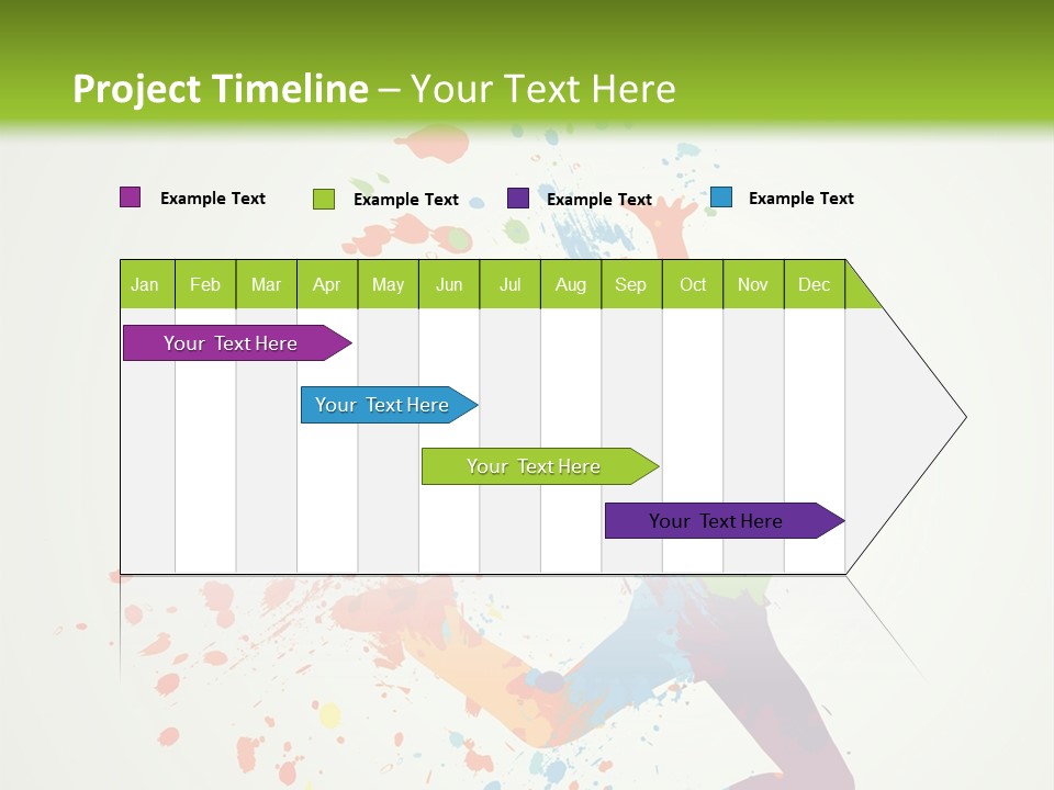 Dancing Boy With Colorful Spots And Splashes PowerPoint Template