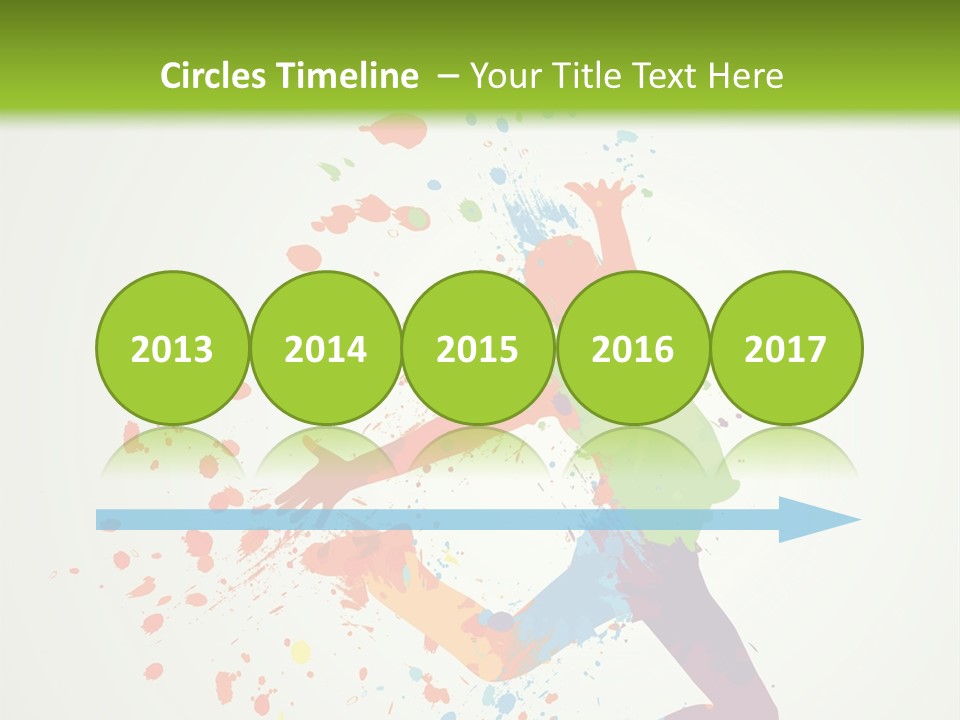 Dancing Boy With Colorful Spots And Splashes PowerPoint Template