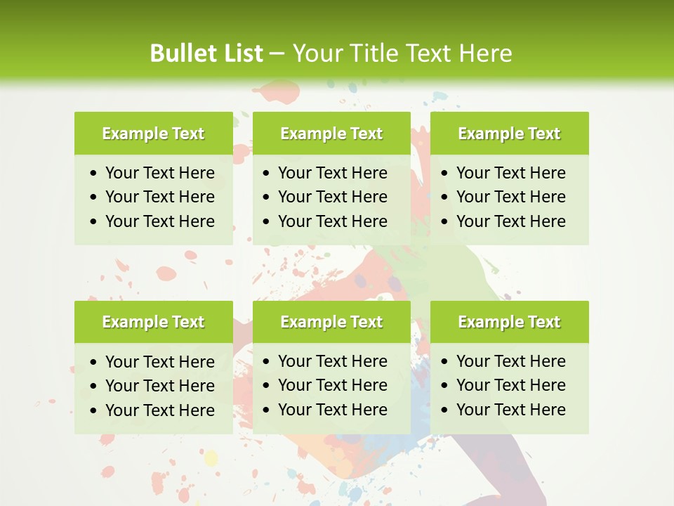 Dancing Boy With Colorful Spots And Splashes PowerPoint Template