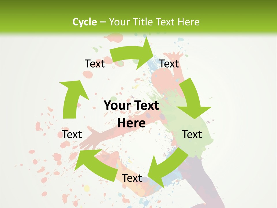 Dancing Boy With Colorful Spots And Splashes PowerPoint Template