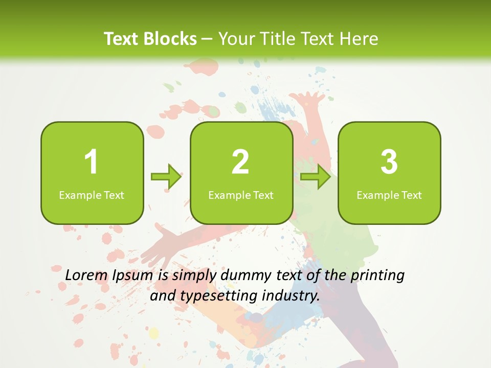 Dancing Boy With Colorful Spots And Splashes PowerPoint Template