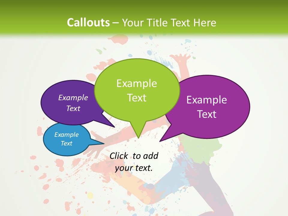 Dancing Boy With Colorful Spots And Splashes PowerPoint Template