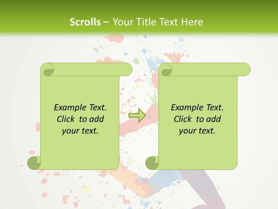 Dancing Boy With Colorful Spots And Splashes PowerPoint Template