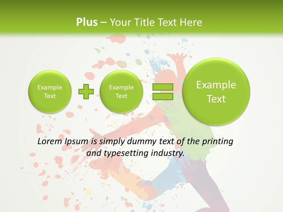 Dancing Boy With Colorful Spots And Splashes PowerPoint Template