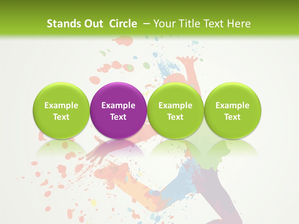 Dancing Boy With Colorful Spots And Splashes PowerPoint Template