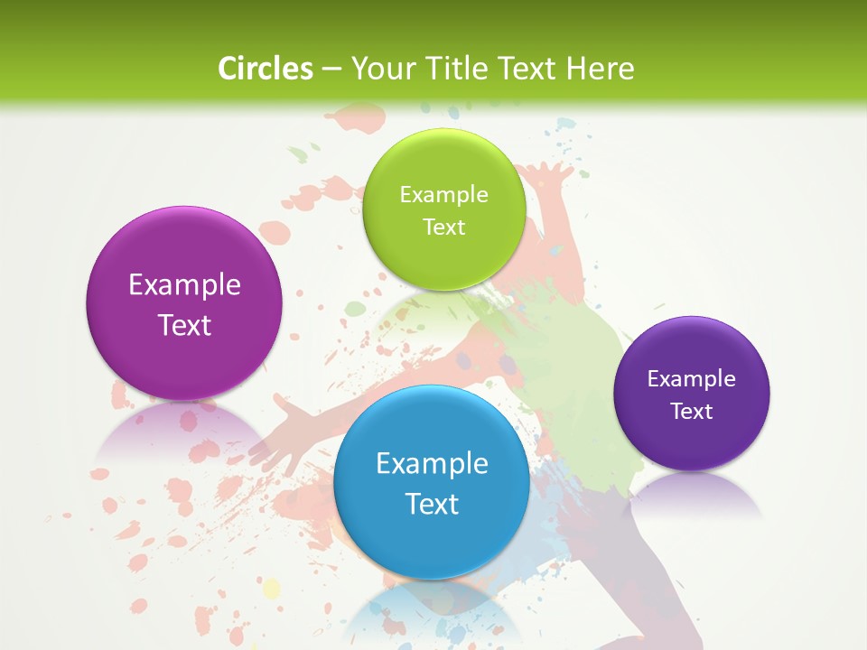 Dancing Boy With Colorful Spots And Splashes PowerPoint Template