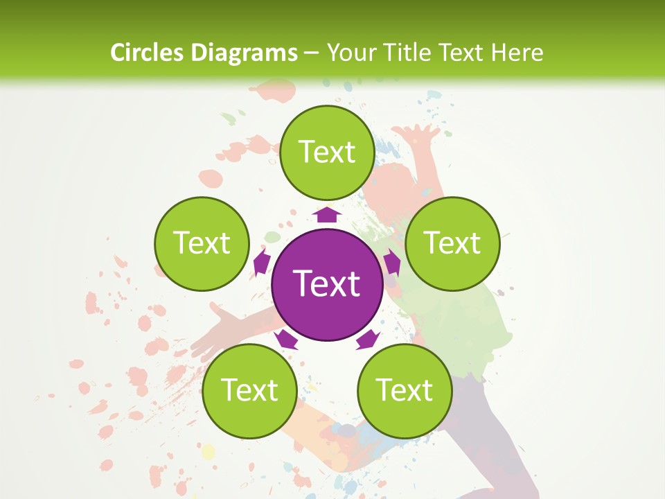 Dancing Boy With Colorful Spots And Splashes PowerPoint Template