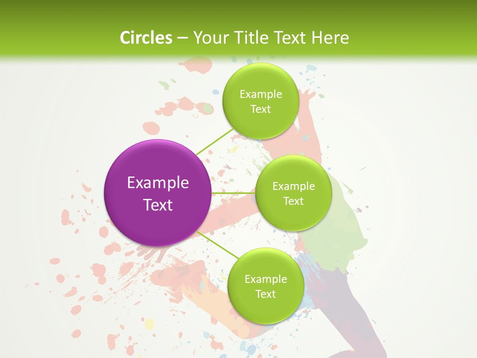 Dancing Boy With Colorful Spots And Splashes PowerPoint Template