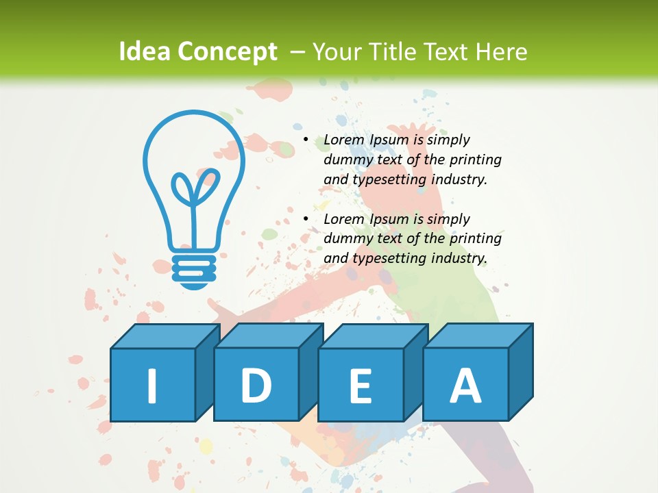 Dancing Boy With Colorful Spots And Splashes PowerPoint Template