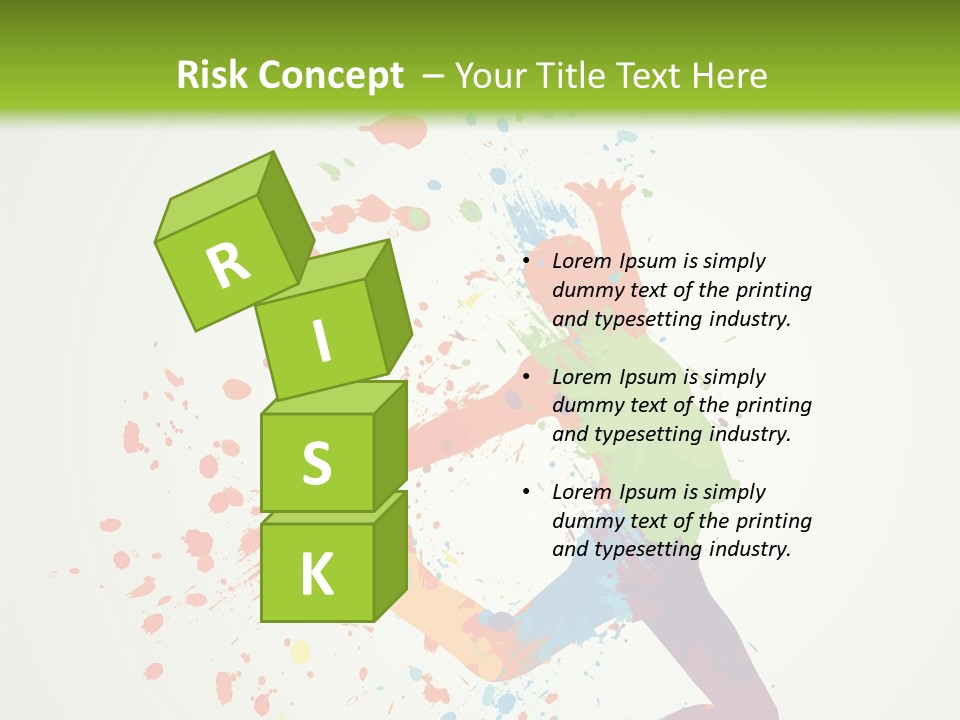 Dancing Boy With Colorful Spots And Splashes PowerPoint Template