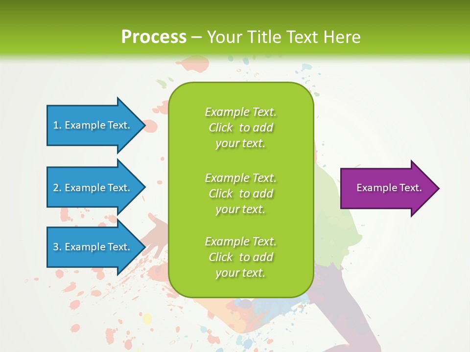 Dancing Boy With Colorful Spots And Splashes PowerPoint Template