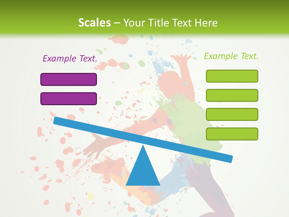 Dancing Boy With Colorful Spots And Splashes PowerPoint Template