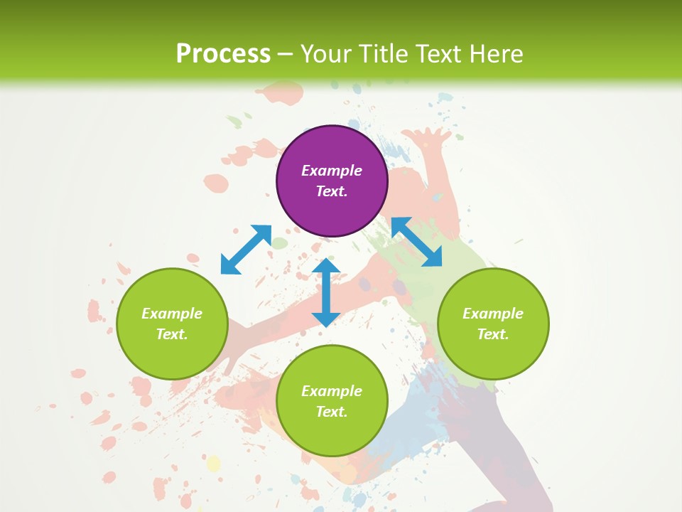 Dancing Boy With Colorful Spots And Splashes PowerPoint Template