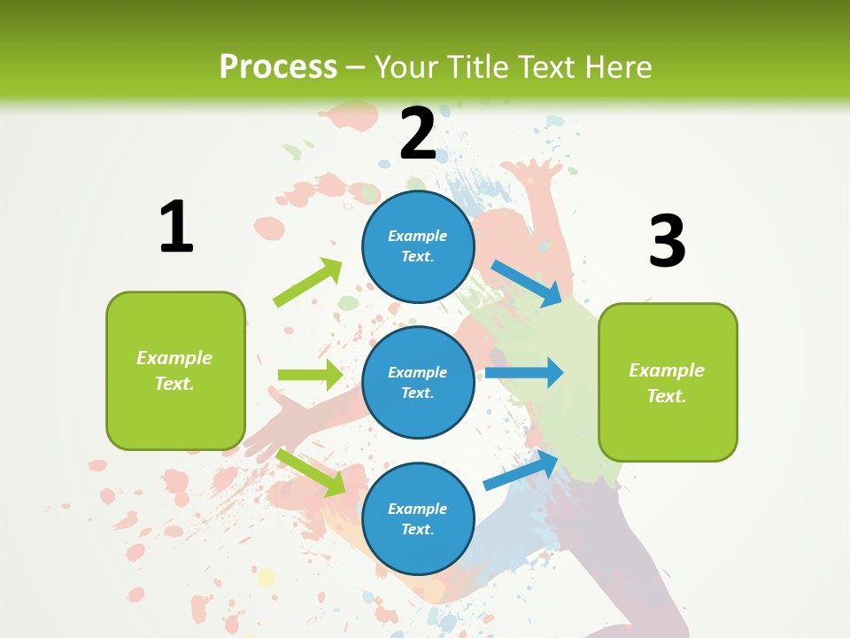 Dancing Boy With Colorful Spots And Splashes PowerPoint Template