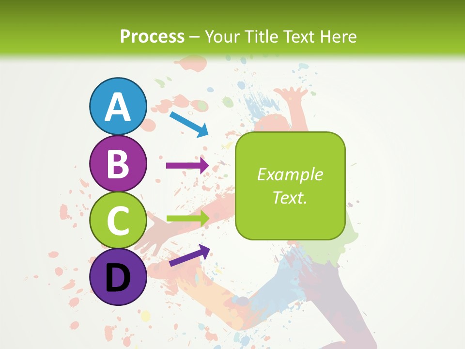 Dancing Boy With Colorful Spots And Splashes PowerPoint Template