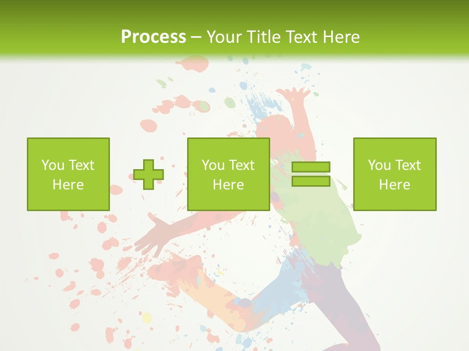 Dancing Boy With Colorful Spots And Splashes PowerPoint Template