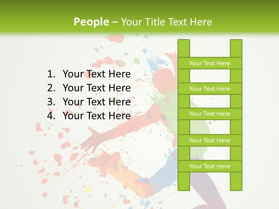 Dancing Boy With Colorful Spots And Splashes PowerPoint Template