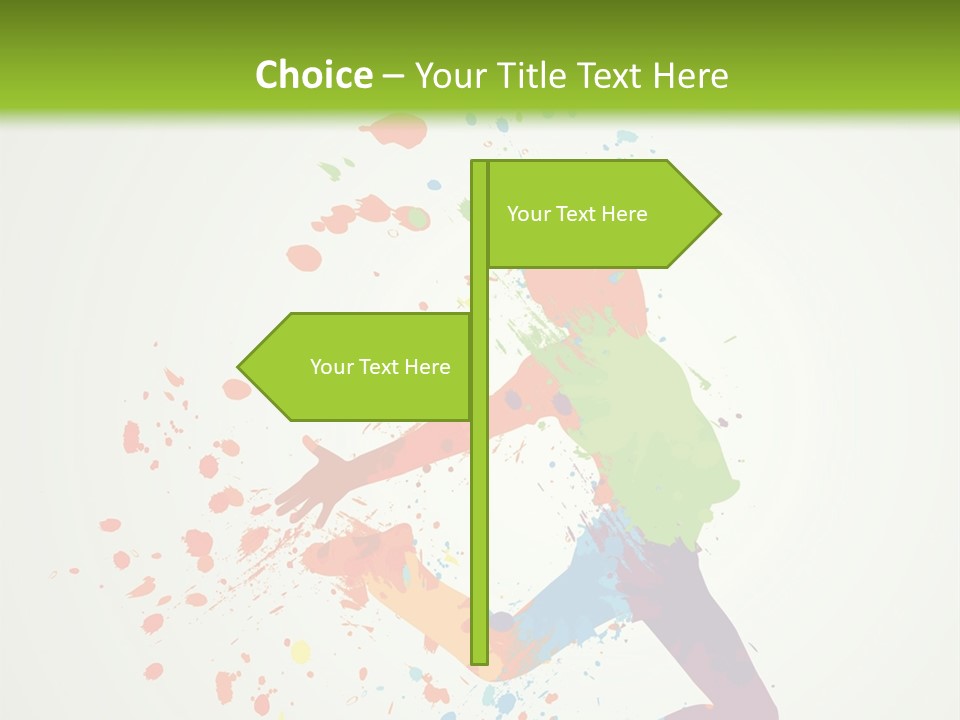 Dancing Boy With Colorful Spots And Splashes PowerPoint Template