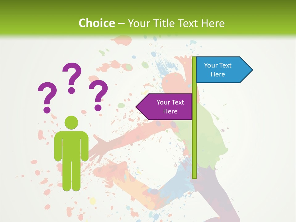 Dancing Boy With Colorful Spots And Splashes PowerPoint Template